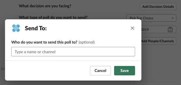 Cloverpop Slack Decision Poll Modal