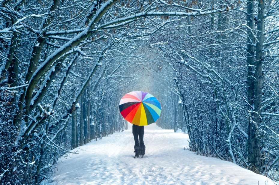 Woman on a path considering possible resolutions