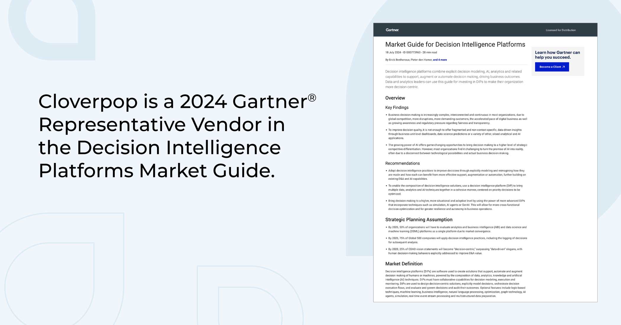 2024 Gartner® Market Guide for Decision Intelligence Platforms